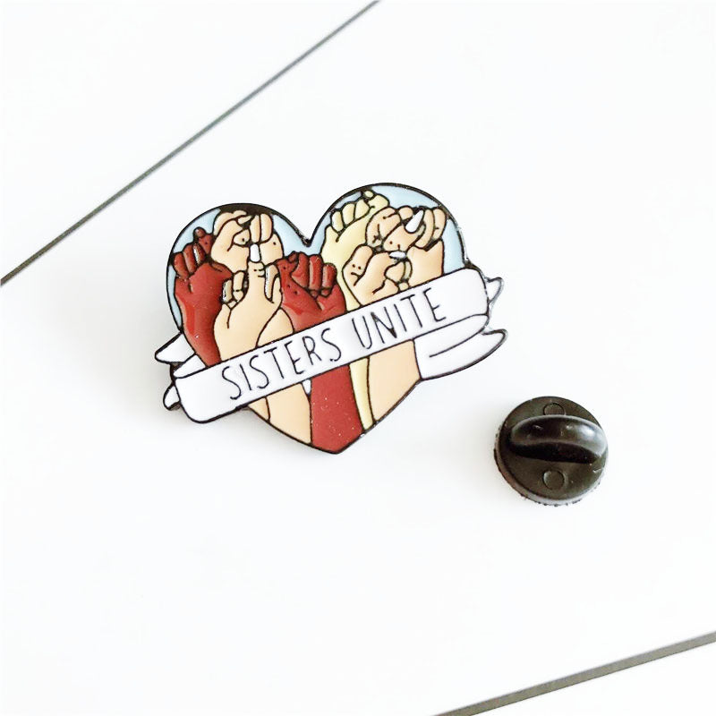 Sisters Unite Heart Brooch for Girls