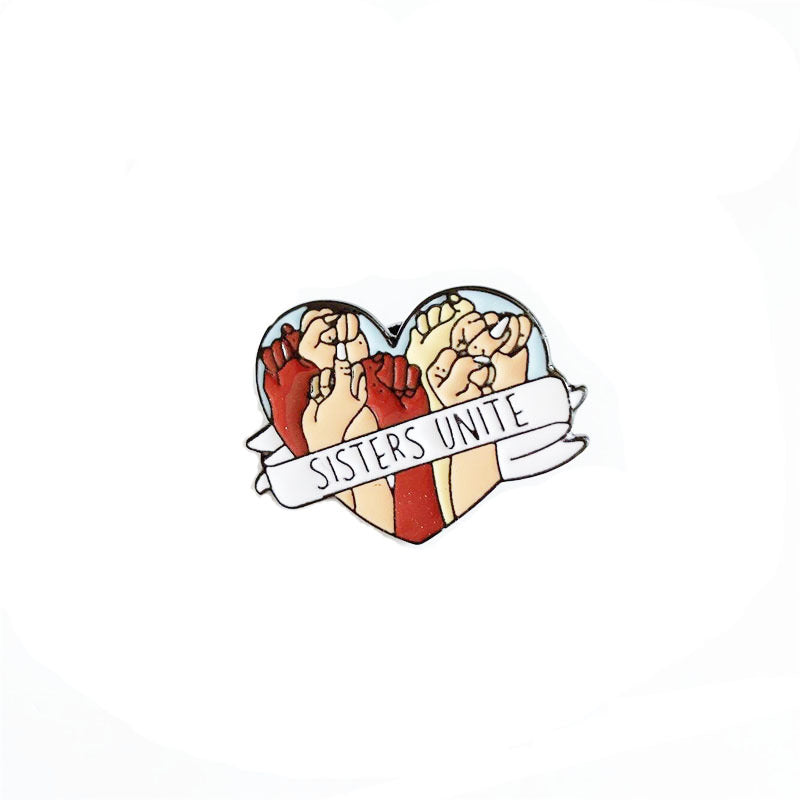 Sisters Unite Heart Brooch for Girls