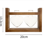 Heart-Shaped Glass Vase with Wooden Stand – stylish and elegant!