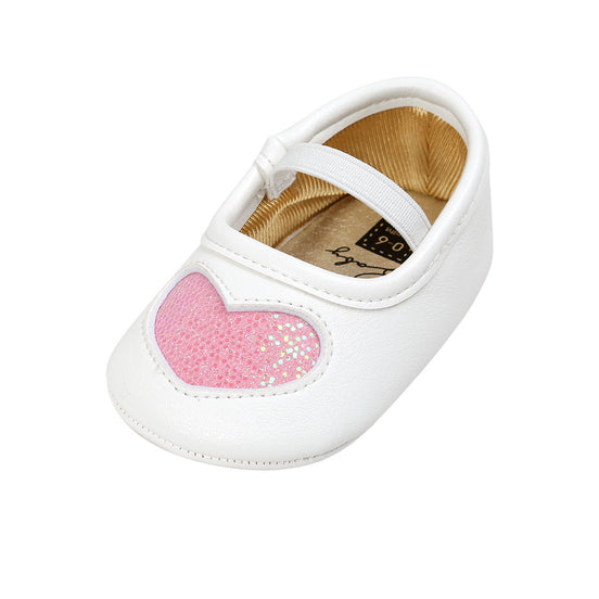 Heart-Shaped Four-Color Baby Princess Shoes for Infants