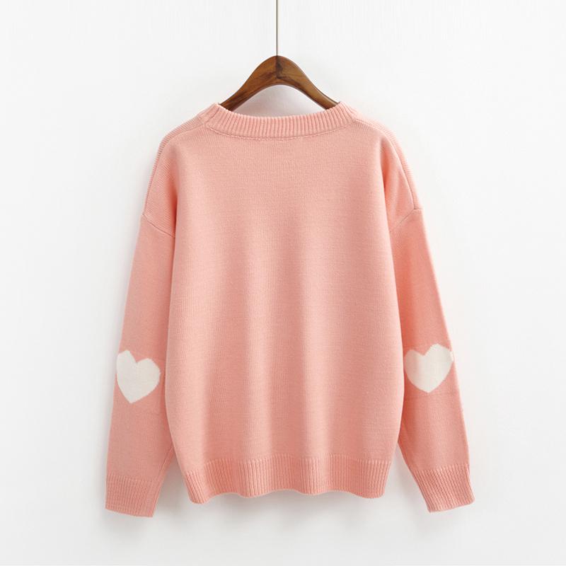 Loose-Fit Heart Sweater Pullover