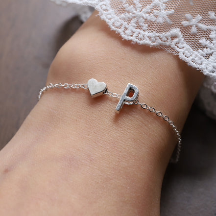Fashionable Alloy Heart Letter Bracelet for Wholesale
