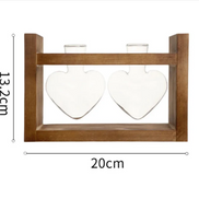 Heart-Shaped Glass Vase with Wooden Stand – stylish and elegant!