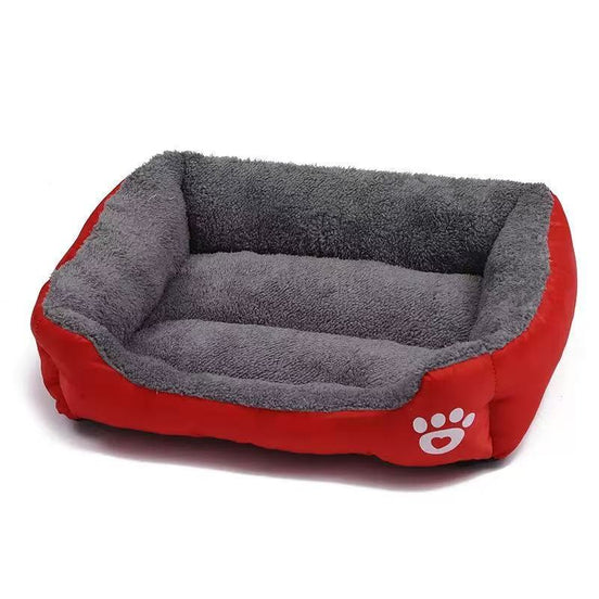 Plush Pet Bed with Paw Print Design