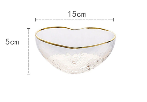 Heart Phnom Penh Hammered Crystal Glass Bowl
