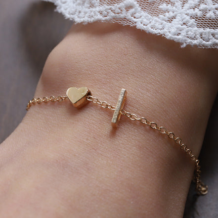 Fashionable Alloy Heart Letter Bracelet for Wholesale