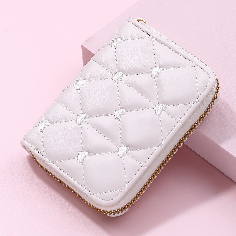 Cute Embroidered Heart PU Wallet and Card Holder