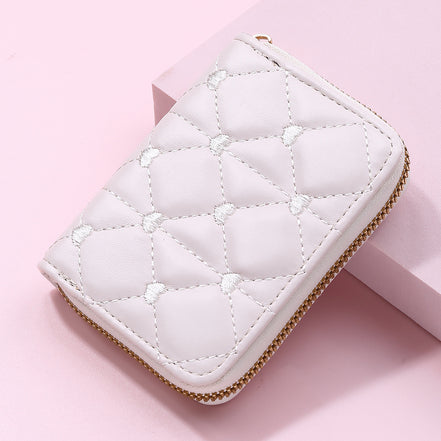 Cute Embroidered Heart PU Wallet and Card Holder