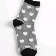 Heart-Shaped Cotton Mid-Calf Socks for Women
