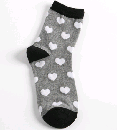 Heart-Shaped Cotton Mid-Calf Socks for Women