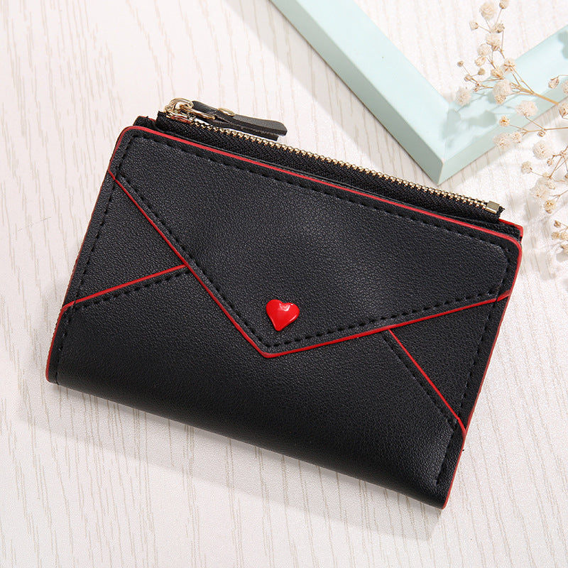 Heart-Shaped PU Card Bag for Women