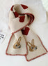 Korean Style Warm Knitted Scarf with Heart Rabbit Design