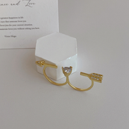 Adjustable Heart Zirconium Ring for Women