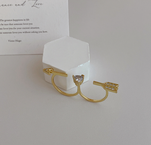 Adjustable Heart Zirconium Ring for Women