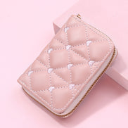 Cute Embroidered Heart PU Wallet and Card Holder