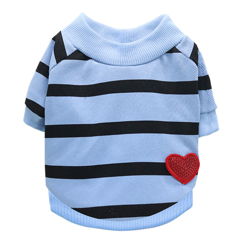 Striped Heart Sweater for Dogs - Spring/Summer Wear