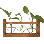 Heart-Shaped Glass Vase with Wooden Stand – stylish and elegant!