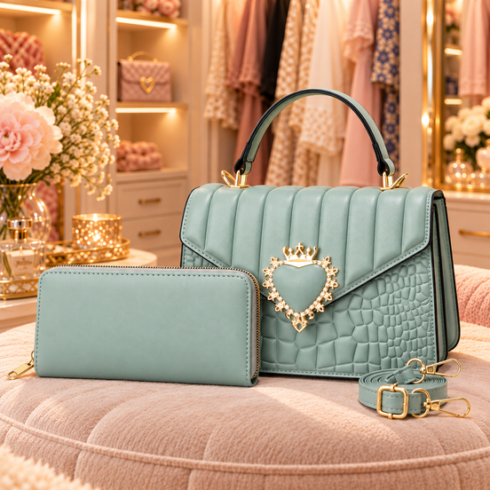 Perfect Match Heart Handbag & Wallet Set