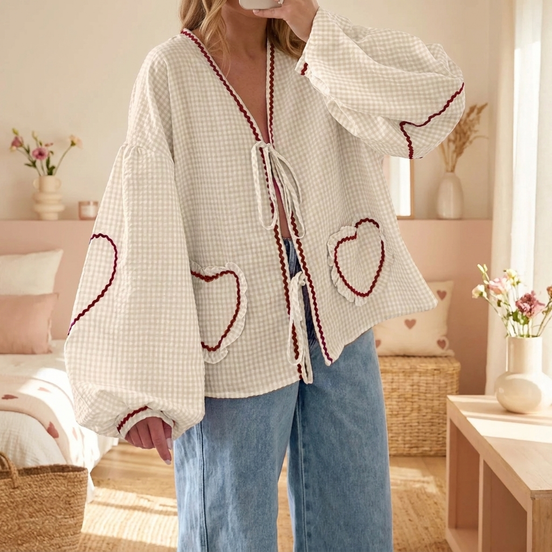 Heart Check Blouse